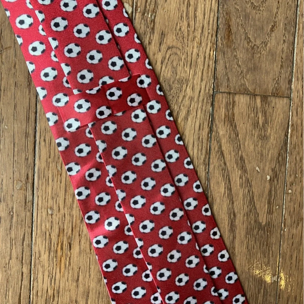 Red soccer ball tie
